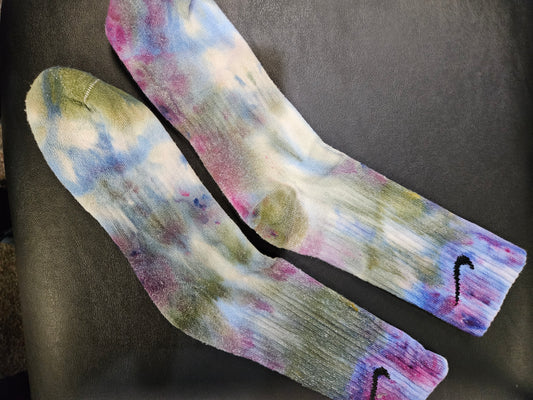 Adult Unisex Purple and green Nike socks